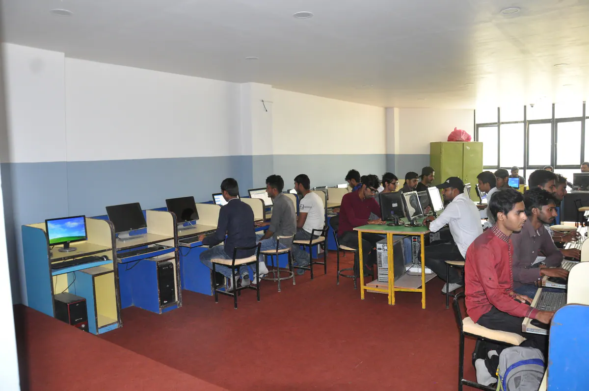 Computer engineering students working during a lab class